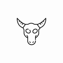 bull skull with horns icon sign vector