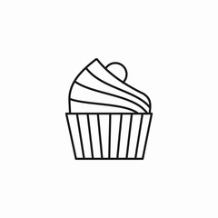 cupcake with frosting icon sign vector