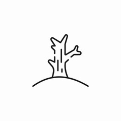 dead tree on hill icon sign vector