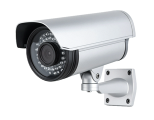 Security camera isolated on white background.