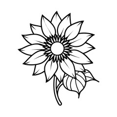 Abstract yellow sunflower vector illustration with summer floral design elements