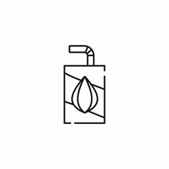 juice box with almond icon sign vector