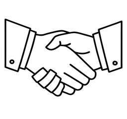 Handshake vector illustration of a business agreement and partnership between two men