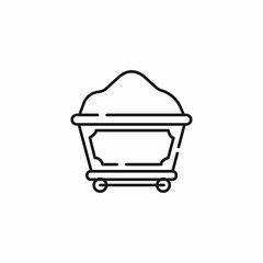 mine cart with ore icon sign vector