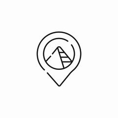 mountain pin location icon sign vector