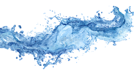 Sweeping Water Surge A Dynamic Horizontal Splash Against Transparency Showcasing Powerful Movement and Fluidity in Liquid Form