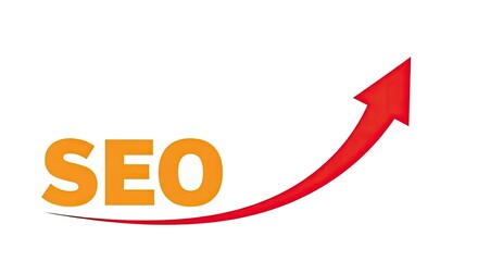 Seo growth arrow isolated on white background