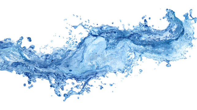 Sweeping Water Surge A Dynamic Horizontal Splash Against Transparency Showcasing Powerful Movement and Fluidity in Liquid Form