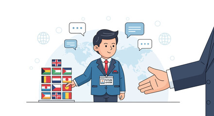 Fototapeta premium International Collaboration and Future Leadership with Global Partnership Initiative