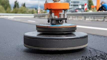 Advanced Asphalt Paving Equipment in Action on a Road Project