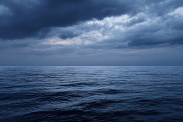 Fototapeta premium Sea of Calm Overcast skies stretching endlessly across the blue.