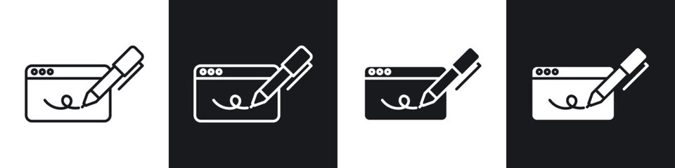 Electronic signature icon vector - Sign or Symbol collection
