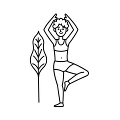 Fashion vector silhouette of a girl in a dress or swimsuit, a model sketch drawing of a beautiful dancing woman with her hair flowing