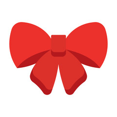 Red ribbon bow for decoration. Vector
