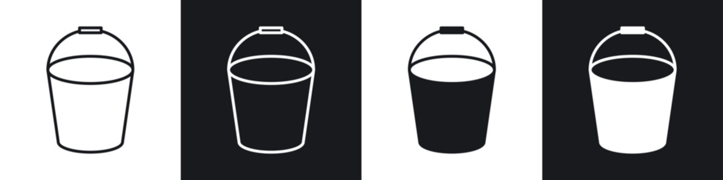 Water bucket icon vector - Sign or Symbol collection