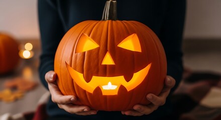 Carved halloween pumpkin
