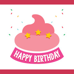 Cute swirl birthday design. Vector