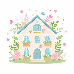 Fototapeta premium Puppenhaus in Pastellfarben