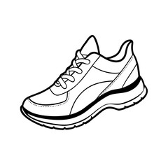 Sport shoes vector illustration isolated on white background with sneakers and laces