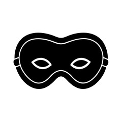 Black carnival mask vector illustration isolated on white background