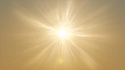 Obraz premium Radiant bright sun with glowing rays on soft pale yellow minimal background illustration