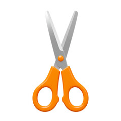 Bright orange handled scissors ready for creative cutting and crafting projects