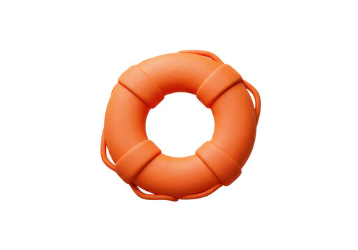 Lifeguard Ring : A vibrant orange lifeguard ring is isolated, ready to provide safety and support, evoking a sense of security and preparedness.