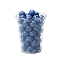 Fresh blueberries bursting with flavor in a clear cup, perfect for healthy snacks and vibrant recipes