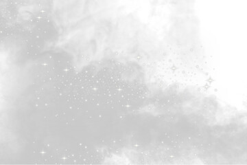 Monochromatic Nebula: Ethereal Smoke, Glimmering Stars, Dark Background