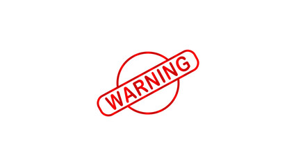 Red Warning Stamp  Urgent Alert, Caution Sign, Danger Icon
