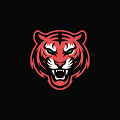 Fierce Red Tiger Head Logo