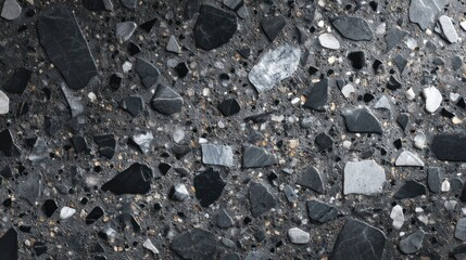 Dark gray terrazzo surface texture