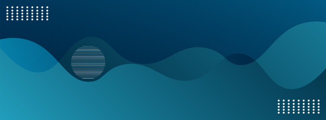 Modern of banner with abstract blue wave gradient background