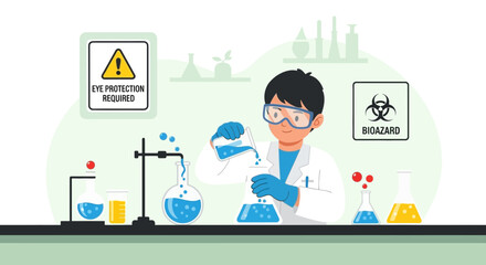 Scientific Discoveries And Innovations With Experiment In Lab Educational Concept
