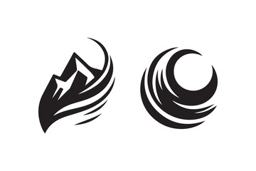 Mountain Black And White Vector 