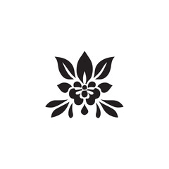 black and white flower vector