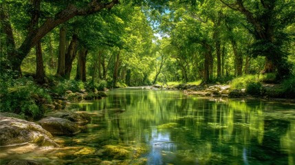 Forest stream daytime scene