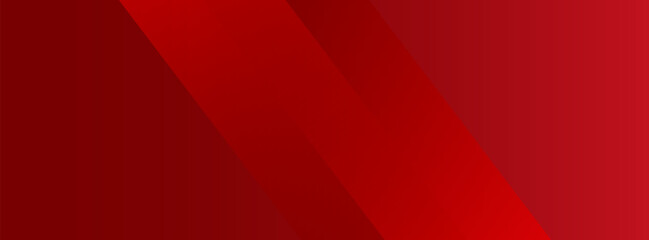 Modern and colorful abstract banner background in dynamic red with sleek geometric lines and transparent layers