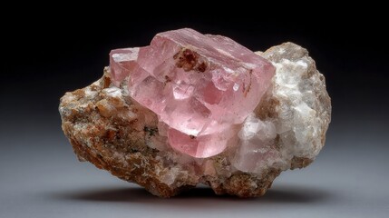 Pink Crystal on Rock Specimen