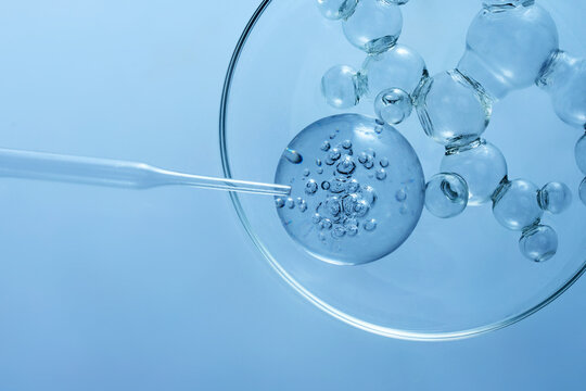 Abstract cosmetic laboratory. Chemical laboratory research. Cosmetic Essence. Chemical Composition