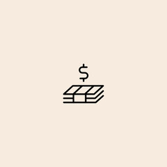 Money icon flat vector design.