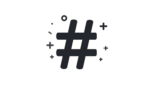 Hashtag graphic with light effects