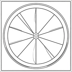 Round window vent, architectural drawing