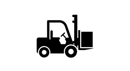 Naklejka premium Forklift Truck Lifting Box Silhouette for Industrial or Warehouse Use