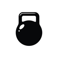 Black Kettlebell Silhouette on White Background Fitness Equipment for Strength Training and Exercise a Simple Design for Gyms and Workouts