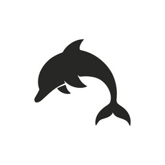 Elegant Dolphin Silhouette Leaping Gracefully from the Water Marine Life Vector Illustration for Design Projects