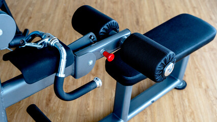 Sports equipment and dumbbells in the gym