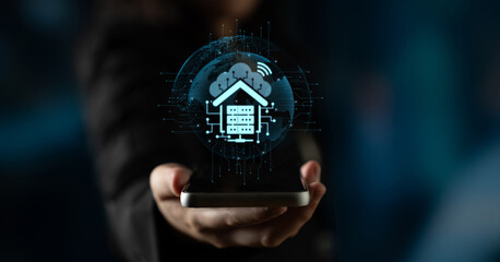 Cloud computing, cloud strategy, and cloud technology transforming digital infrastructure with...