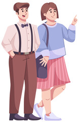 Couple going on Vacation Illustration