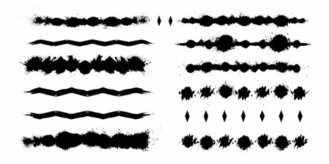 Fototapeta premium Abstract grunge brush stroke borders and decorative elements